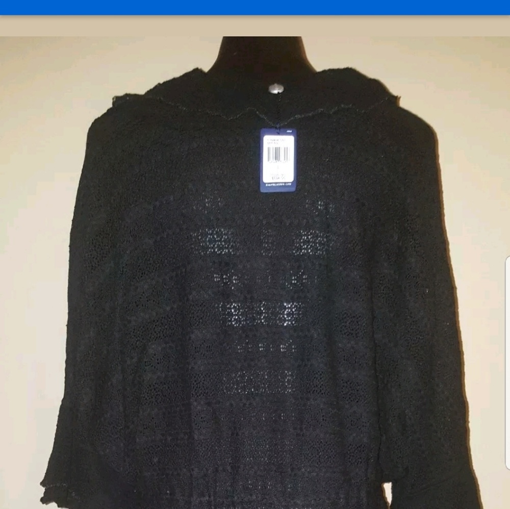 Nwt Ralph Lauren Black cardigan crochet Fancy
